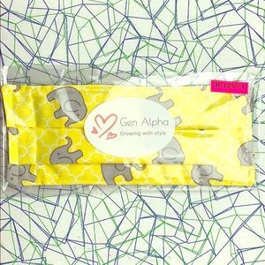 B105 #1 Gray Elephants on Yellow Face Mask